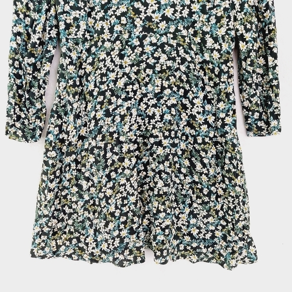 LOFT Multicolor Floral Puff Sleeve Flare Boat Neck Midi Dress 468 - Picture 2 of 8
